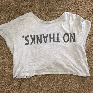 “NO THANKS” graphic t shirt